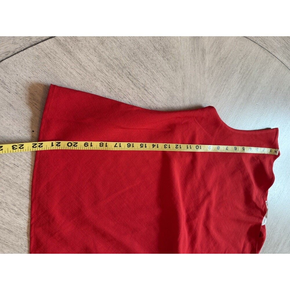 Mango Womens Red Twist Detail Sleeveless Cotton Top Size L NEW - Picture 7 of 12